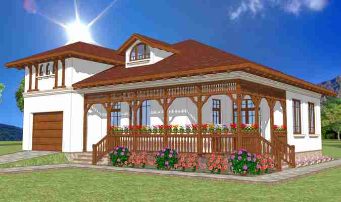 Proiecte de case in stil neoromanesc – frumusetea lemnului sculptat
